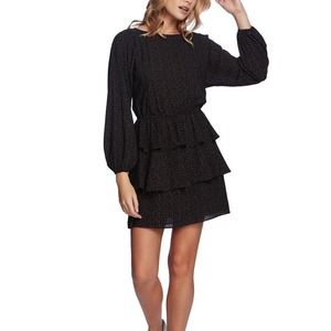 NWT 1. State Black Tiered Speckled Dress Revolve